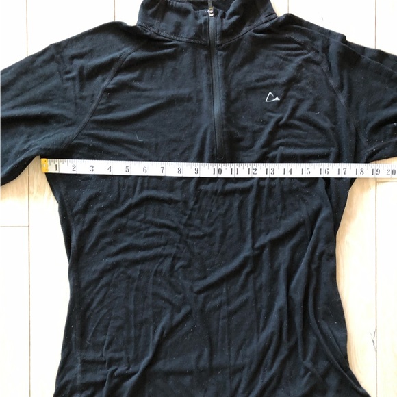 Paradox Merino Blend DriRelease Running 1/4 Zip Long Sleeve Top in Black Size L - Picture 2 of 11